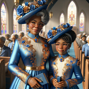 Adjust the 3-D realistic image to depict the African-American gr...