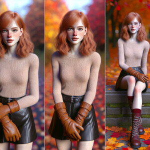 Photorealistic image. Beautiful ginger haired, pale skin, freckl...