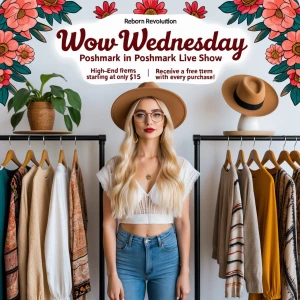 Design a captivating thumbnail for the "WOW Wednesday" Poshmark...