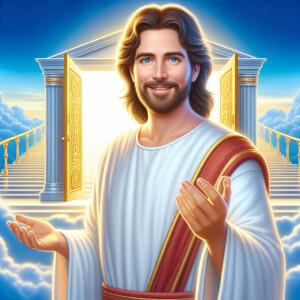 Create a 3-D Realistic image of a handsome  Jesus Christ He has...