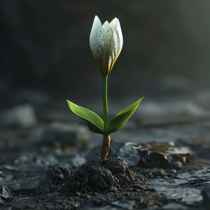 Create a realistic, high definition, 3-D image of a flower in it...