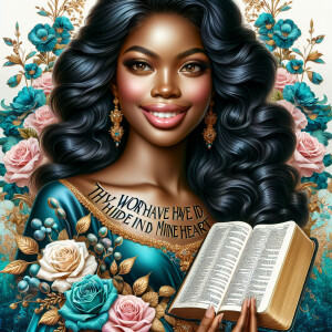 Create an image of an ultra-light-skinned African-American woman...