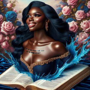 Create an image of an ultra-light-skinned African-American woman...