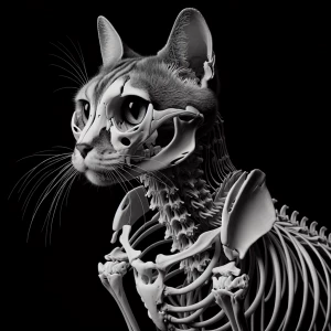 Hyperrealistic, zephyr, skeleton cat