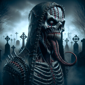 A gothic Jack Skellington-inspired character with a more siniste...