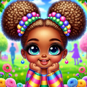 A cartoon-style digital illustration of a young African-American...