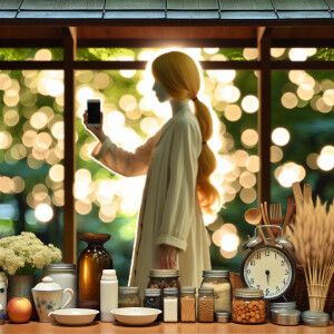 Maximalism，Park Pavilion，Wear clean and tidy clothes，Woman wi...