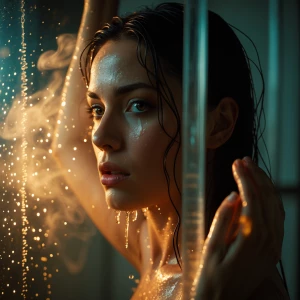 Prompt:
A cinematic close-up shot of a woman with striking featu...