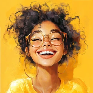 Create an image of a 22-year-old joyful, Qwerkly, Cute