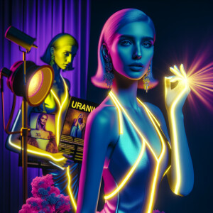 A model for vogue posing for a photo shoot with uranium influenc...