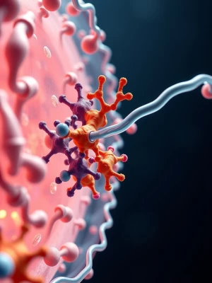 Create an image depicting a molecular motor protein complex inte...