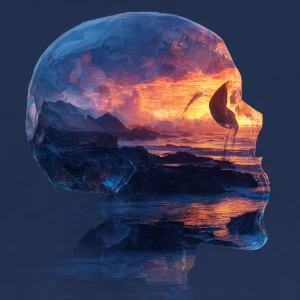 A highly detailed, photorealistic, double exposure image featuri...