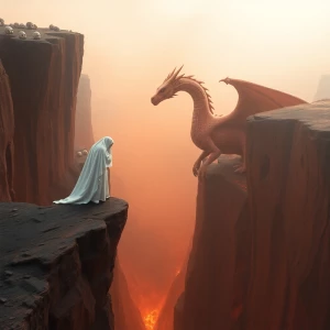 "a whimsical, fairytale-like scene. A Ghost , stands on the edge...