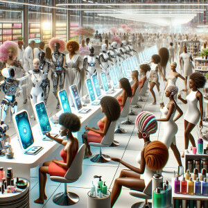 Illustrate a scene of people coming together, embodying communit...