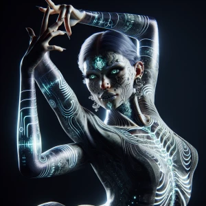 A photorealistic,hyperdetailed illustration of a contortionist w...