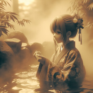 “Annie Leibovitz’s photograph of an anime girl in a hot tub, tak...