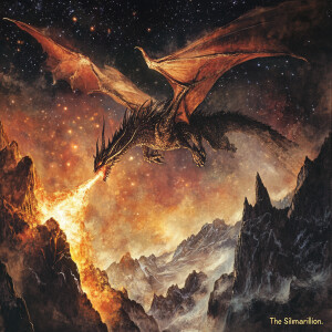 Create a visual depiction of Ancalagon the Black, the mightiest...