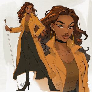 A from head to Toe ( must show boots and cane) trench coat weari...