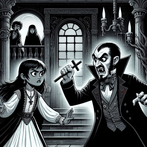 Illustrate a hyper-realistic scene set in the 19th century insid...