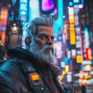 Within a sprawling metropolis, pulsating with vibrant neon and h...