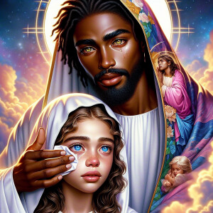 Ensure that the image distinctly represents both Jesus Christ an...