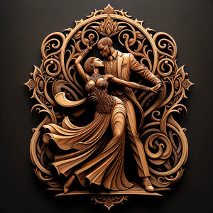 3d wood and porcelain sculpture of an Afrocentric woman with a m...