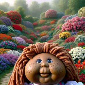 African-American cabbage patch doll with huge dimples, and freck...