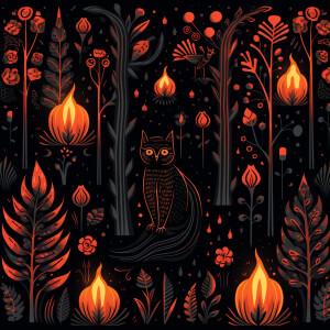 Design a vibrant but sophisticated Halloween-themed pattern that...