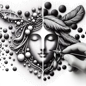 Serendipitous, stippling style