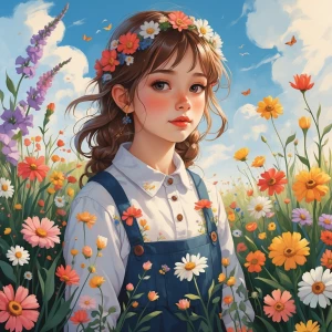 girl in flowers