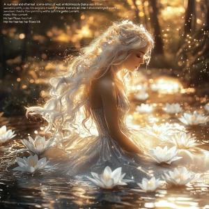 “A surreal and ethereal scene depicting Dahlia as a living embod...