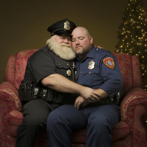 Lifesize digital photography portrait of a best romantic buddies...