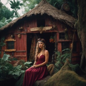 Wench at a pirate hideaway