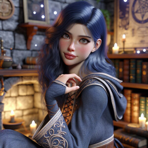 Wendy Marvell from “Fairy Tail” as a young adult, hot, dark blue...