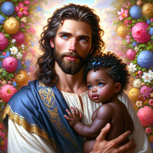 Generate an image of a very handsome, light-skinned African-Amer...