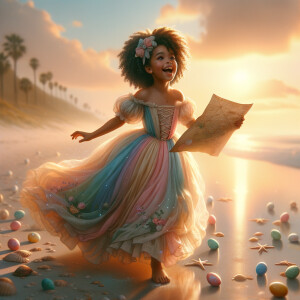Envision a digital illustration depicting a joyful African Ameri...
