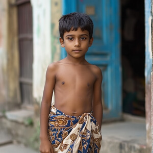 A bengali boy wear lungi