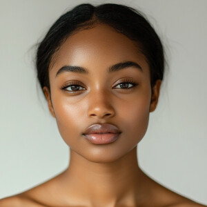 Portrait of a young African American woman in her early twenties...