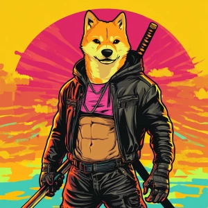 MEME DOGE in GTA art style — Foreskin hoodie with leather pants...