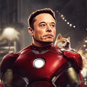 Elon Musk as Iron Man with Christmas style. elon doge.elon doge