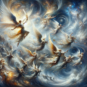 Draw me a picture of the war in heaven