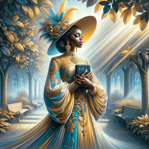 Render an airbrush oil painting of an African American woman wit...