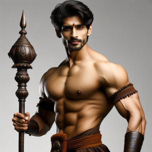 Mahesh babu with six pack hold gadha