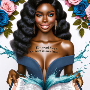 Create an image of an ultra-light-skinned African-American woman...