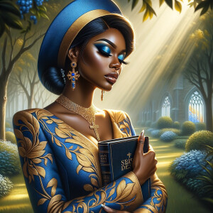 Render an airbrush oil painting of an African American woman wit...