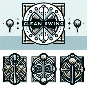 Create an Art Deco-inspired logo for "Clean Swing," a high-end b...