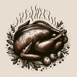 Create an image of a succulent, steamy roast turkey with a glist...