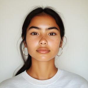 A 21-year-old woman with a fusion of Mexican, Puerto Rican, Pana...