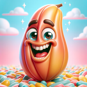 A funny character with the head shaped like a putz