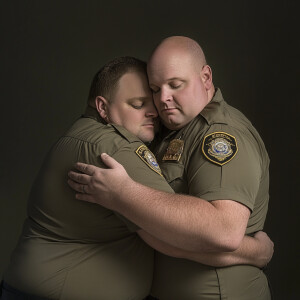 Lifesize digital photography portrait of a fully uniformed middl...